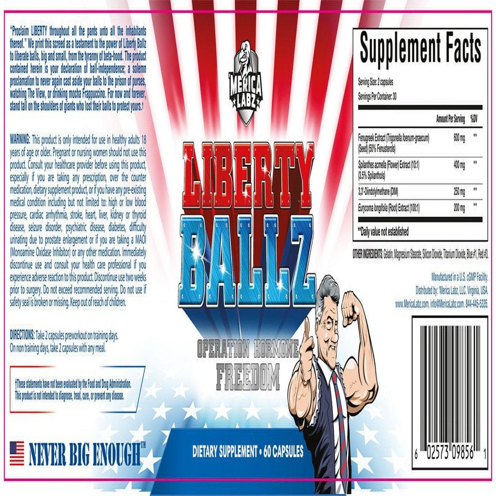 Merica Labz Liberty Ballz Test Booster (60 Capsules)