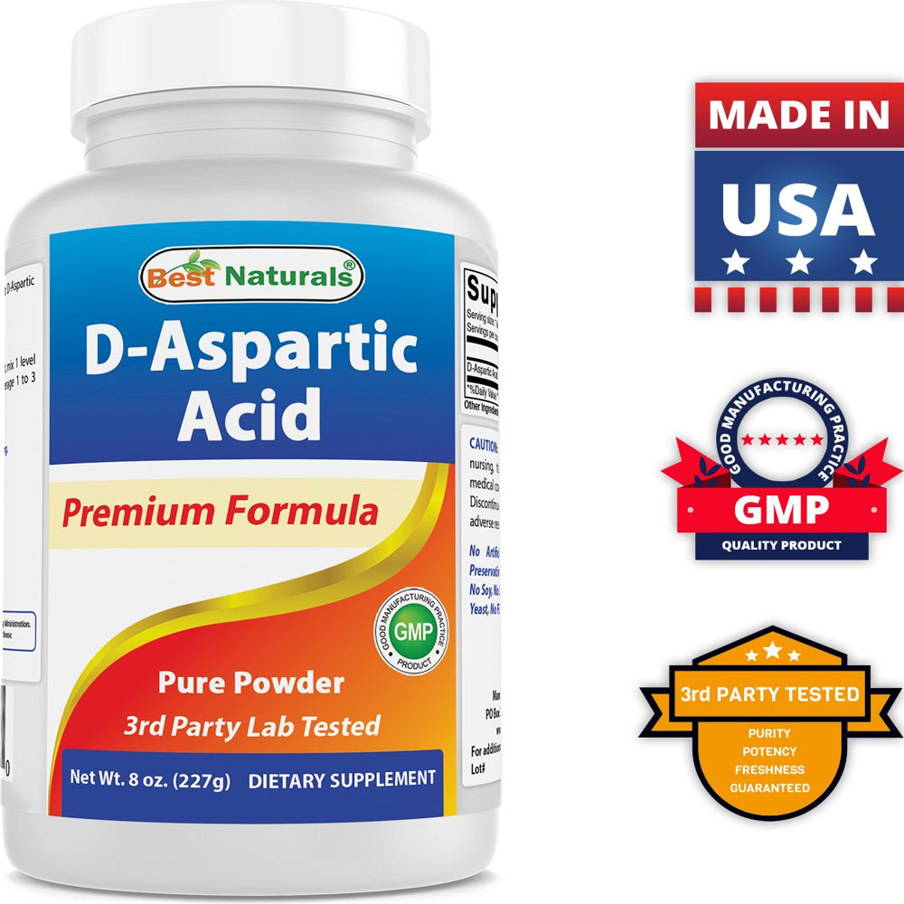Best Naturals D-Aspartic Acid Pure 8 Oz Powder | Testosterone Booster