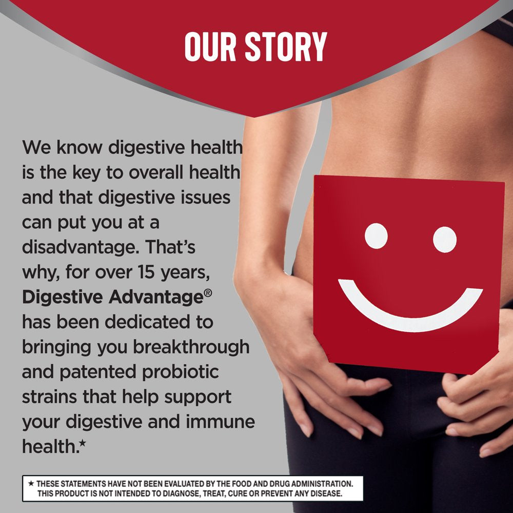 Digestive Advantage 20 Billion CFU Multi-Strain Probiotic Ultra 20 Capsules (14 Count), Reduces Occasional Diarrhea* and Helps Relieve Minor Abdominal Discomfort & Occasional Bloating*