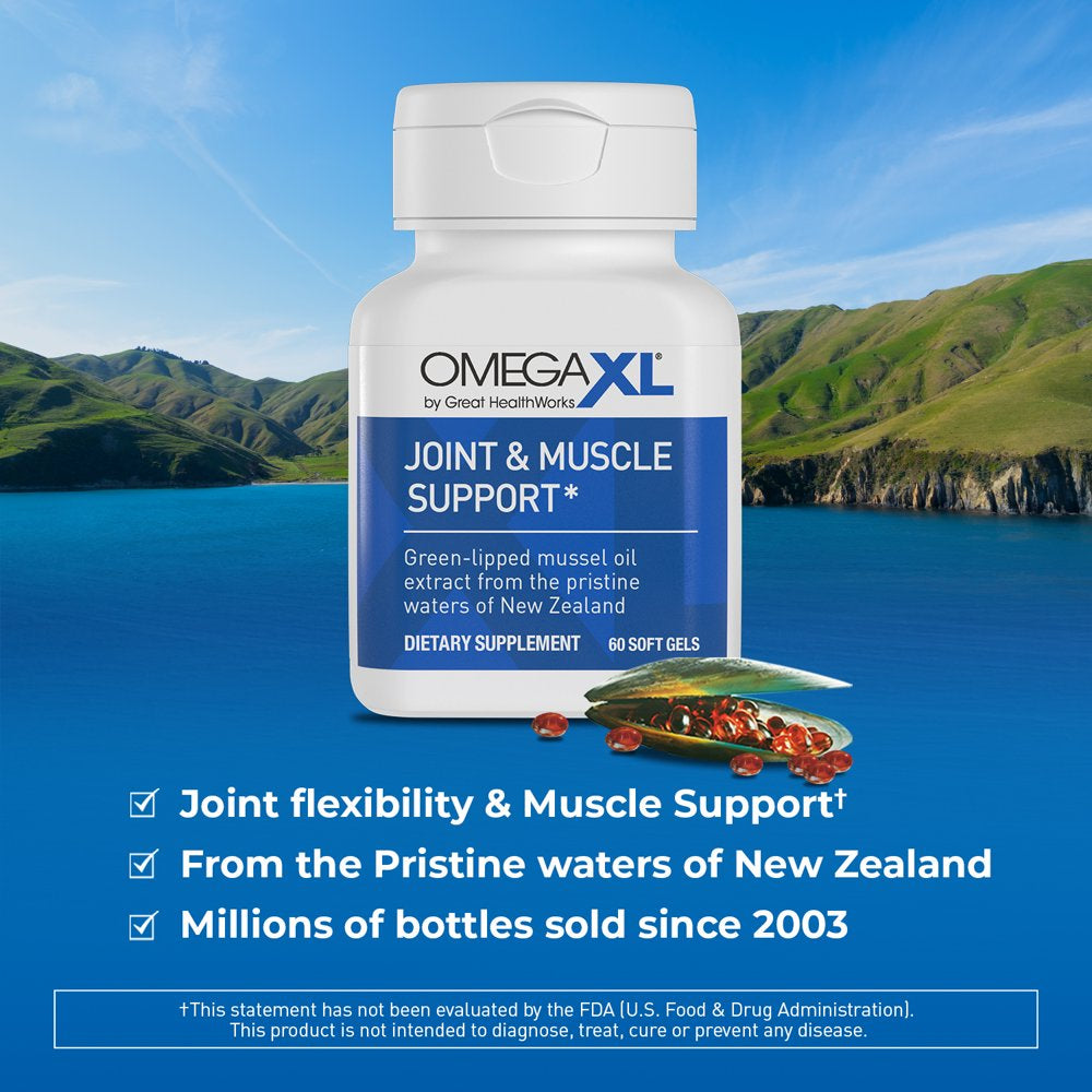 Omegaxl Powerful Joint and Muscle Support Supplement 60 Count (2 Pack) & Vitaminxl D3 a High Potency Vitamin D 5000 IU for Daily Bone and Muscle Health 30 Count