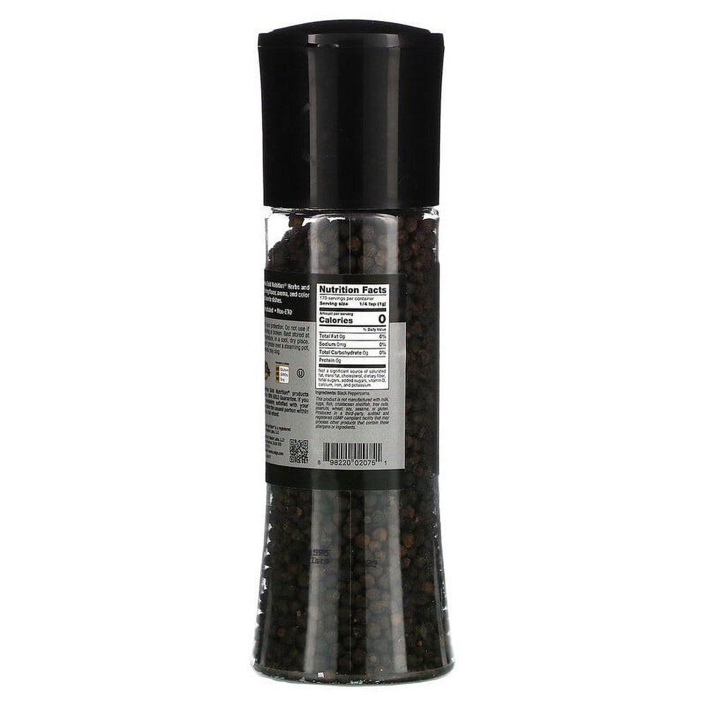California Gold Nutrition, FOODS - Black Peppercorns Grinder, 6 Oz Pack of 2