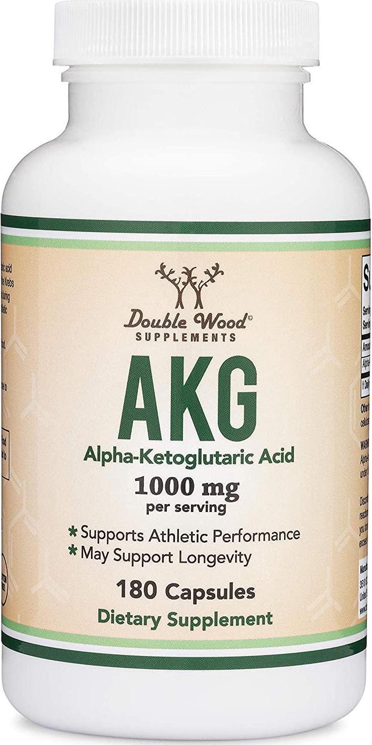 AKG Supplement (Alpha Ketoglutaric Acid) 1,000mg Per Serving (180 Capsules) Different and May Be More Effective Than AAKG (Recently Studied for Healthy Aging Properties) by Double Wood Supplements