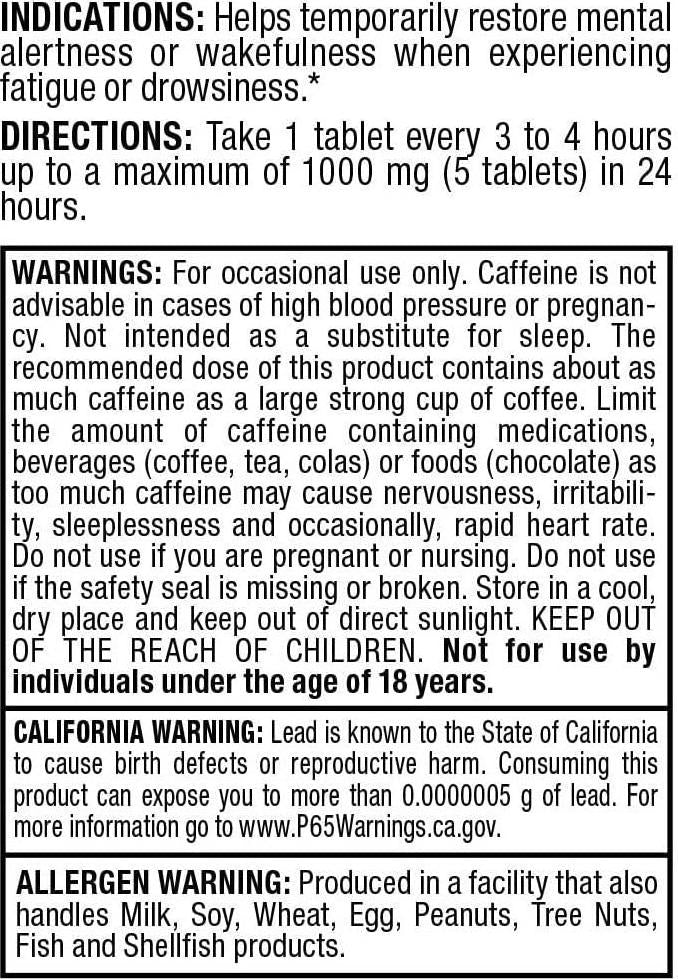 ALLMAX Nutrition Caffeine Pills, Sustained Energy and Pre - Workout Mental Focus, Fast Absorbing and Vegan, 200 mg, 100 Tablets