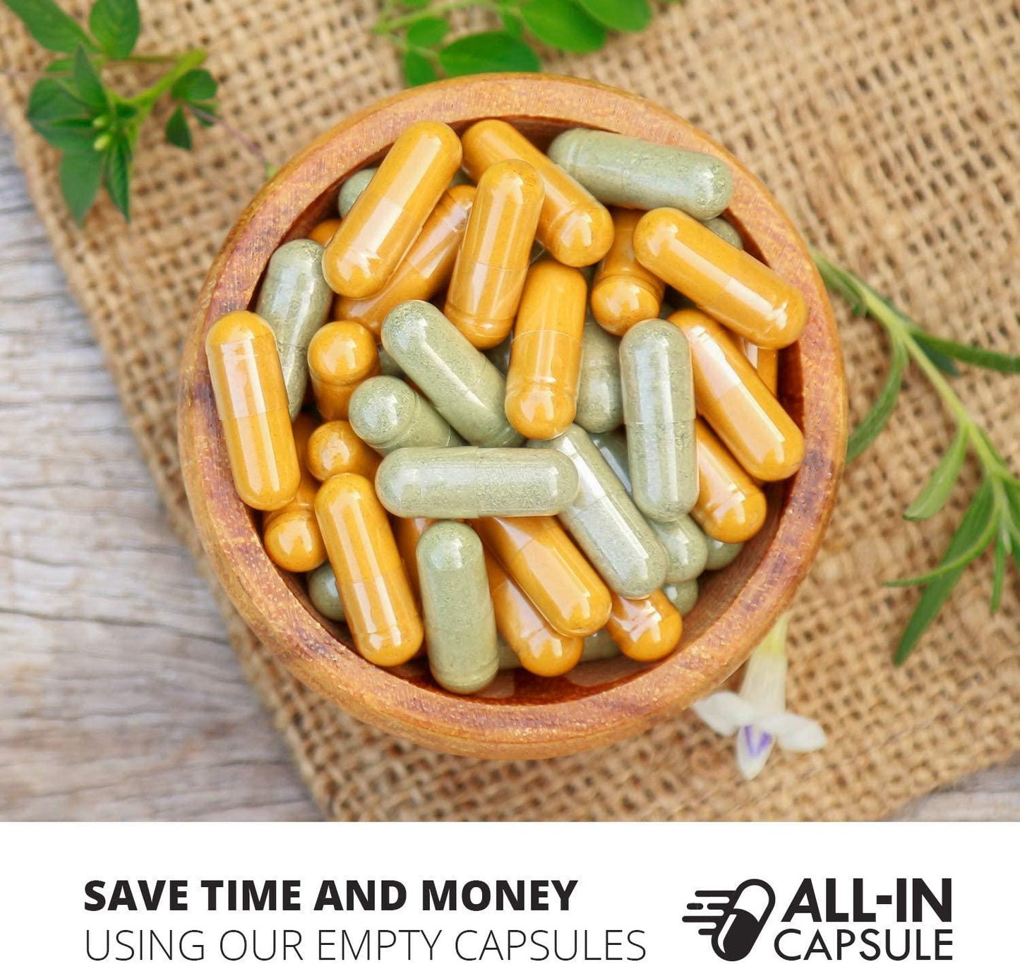 ALL-IN Capsule - 1000 Count Clear Empty Gelatin Capsules Size 0 - Compatible with Capsule Filling Machine - Fillable with Powders of Your Choice