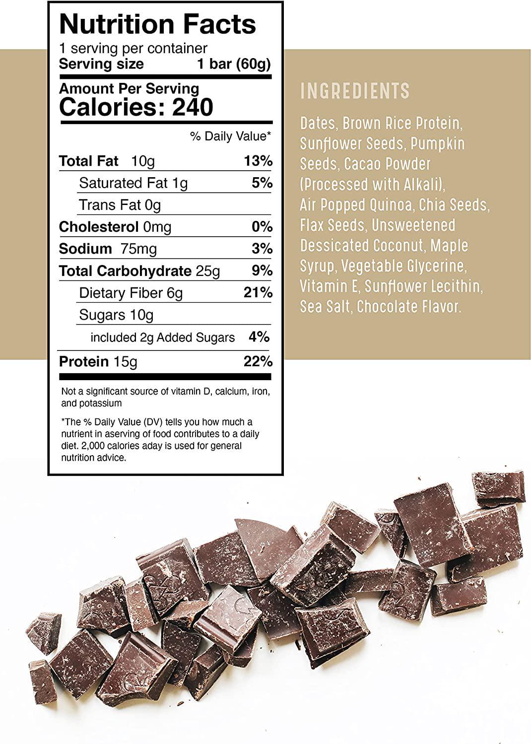 AMRITA Chocolate Lovers Variety Bundle (36 bars) Vegan Protein Bars | Peanut Free, Soy Free, Gluten Free Sampler Pack | High Fiber Meal Replacement Bar, Healthy Snacks | Paleo Snack, Dairy Free, Plant Based Energy Bars | No Sugar Alcohol