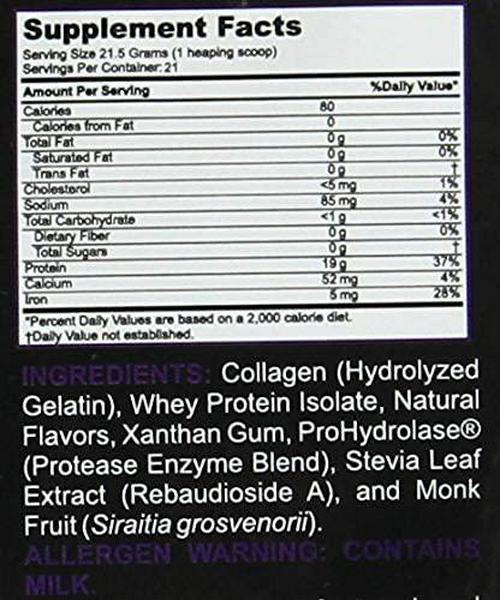 AM Vitality Collagen and Whey Protein Powder Complex Health Supplement - Vanilla Flavor - 16oz (21 Servings)