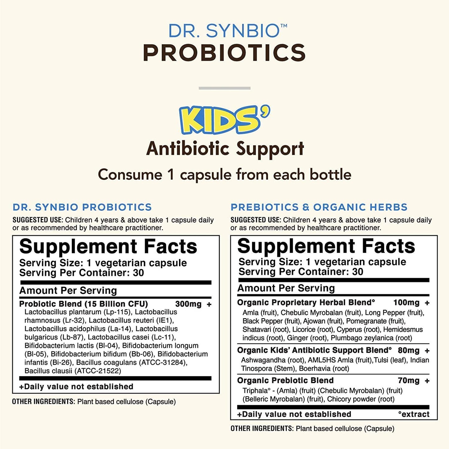 AVIRA ORGANICS Avira Organics Probiotics - Kids Antibiotic Support, 60 Count