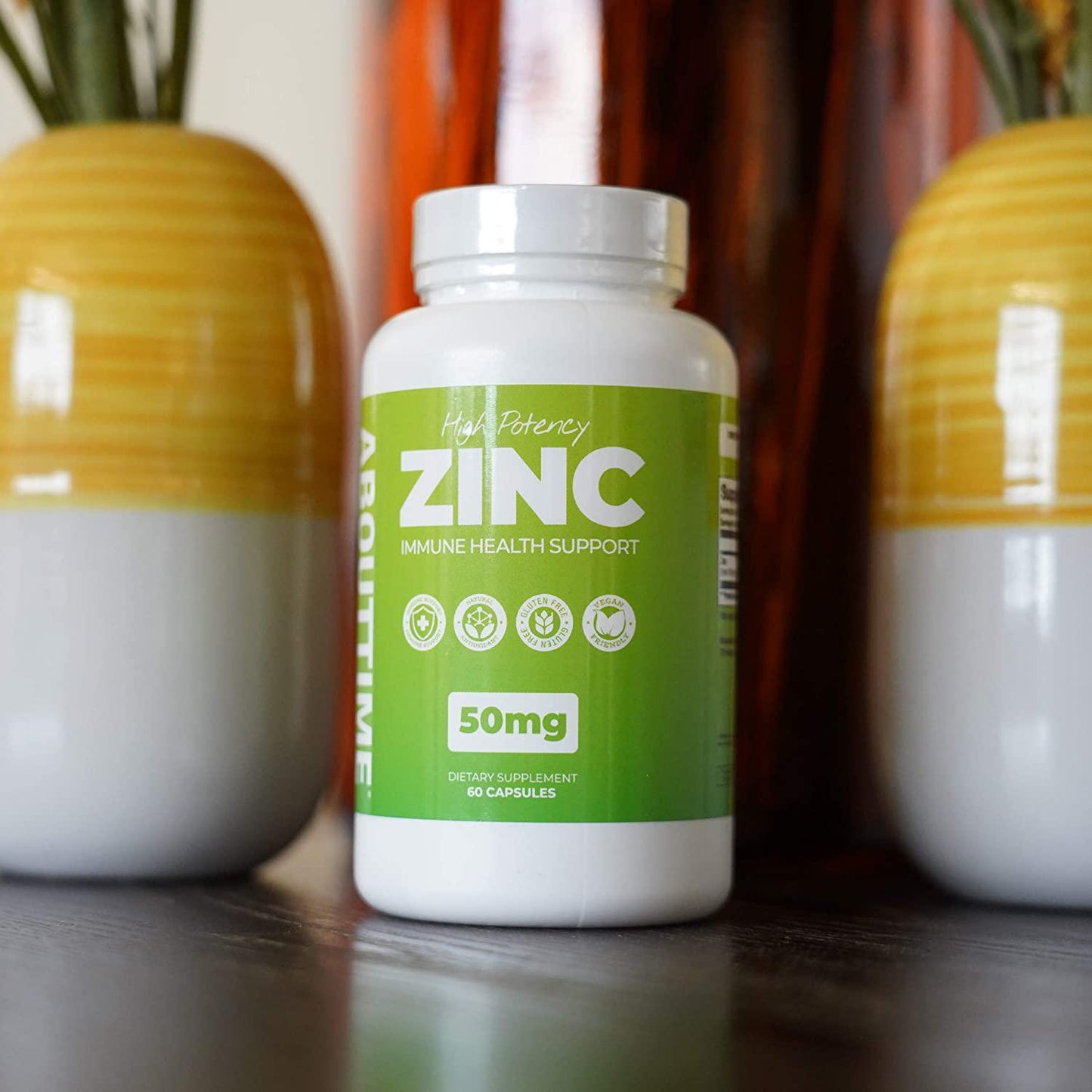 About Time High Potency Zinc Immune Health Support (50mg per Serving) - 60 Capsules