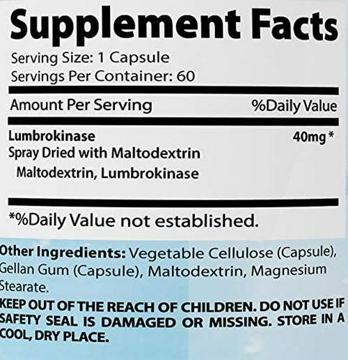 Absonutrix Lumbrokinase 40 mg Enteric coated 60 tablets supports healthy heart