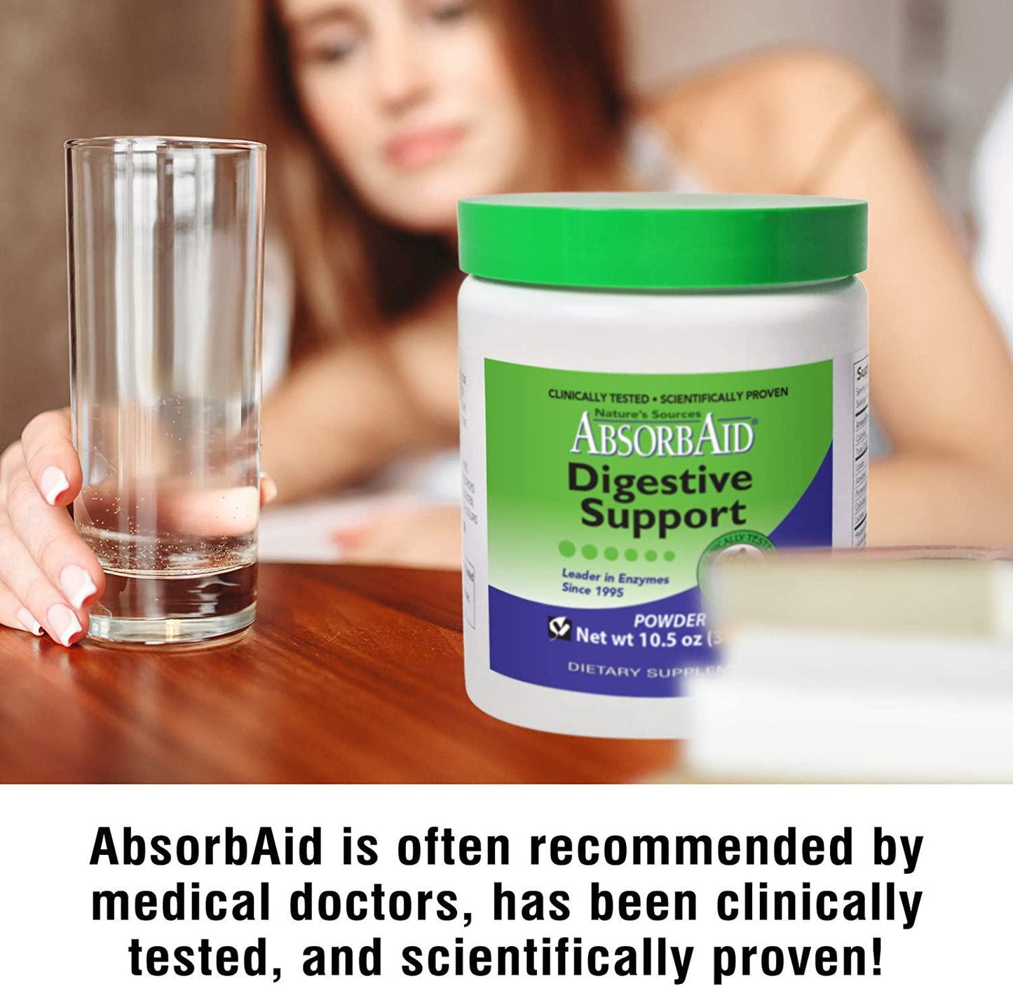 AbsorbAid Digestive Enzymes 300 Grams, Proven to Increase Vital Nutrient Absorption by up to 71%