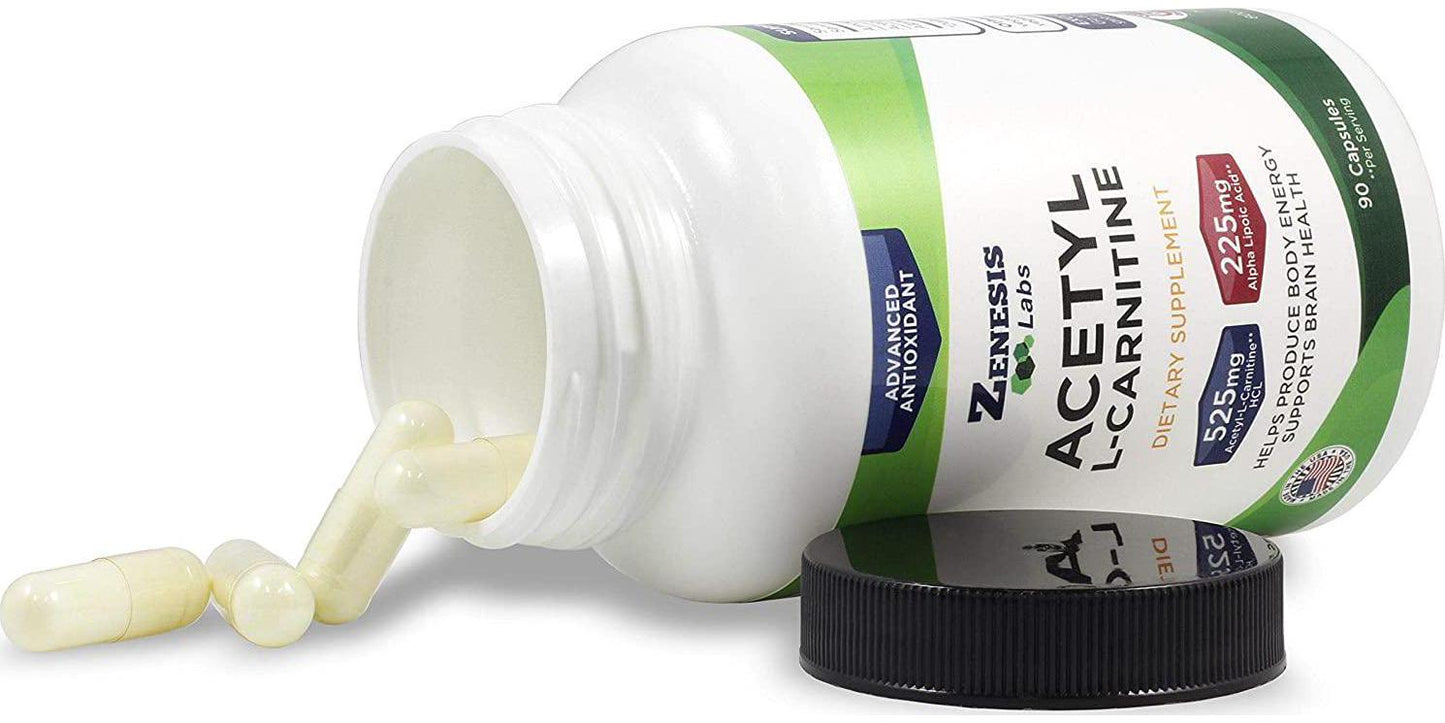 Acetyl L-Carnitine with Alpha Lipoic Acid - for Brain Health - 90 Capsules