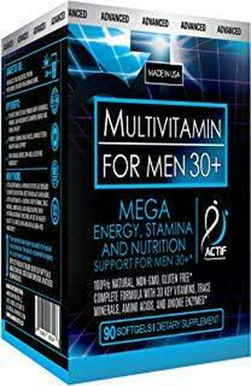 Actif Organic Multivitamin for Men Age 30+ with 30 Organic Vitamins and Organic Herbs, Non-GMO, Made in USA, 90 Count