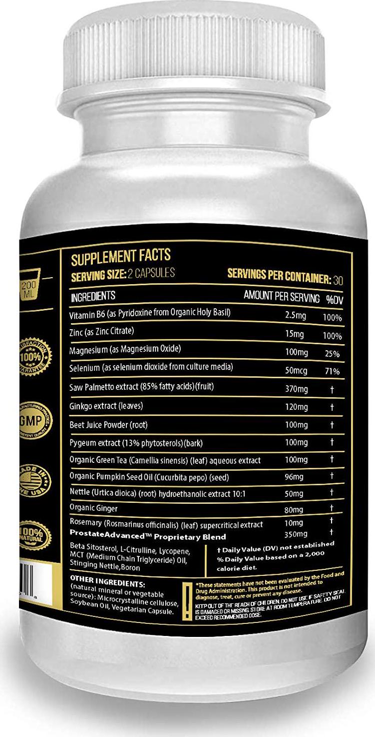 Actif Prostate Advanced Support Non-GMO with 10+ Factors - 60 Capsules