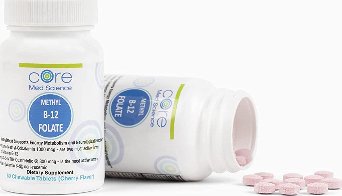 Activated B12 Folate Lozenges - Quatrefolic 800 mcg 5-MTHF - High Potency Methyl Folate B9 + 1000 mcg Vitamin B12 (Methyl B12 and Adenosyl B12) - Cherry Flavor 60 Lozenges