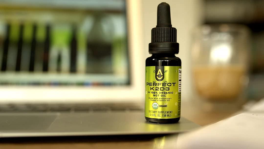 Activation Perfect Vitamin D3 K2 in Organic MCT Oil, Regulate Calcium Metabolism, Prevent Fractures, Promote Better Bone Health, Heart and Immunity System Support (0.5 fl oz or 30-Day Supply)