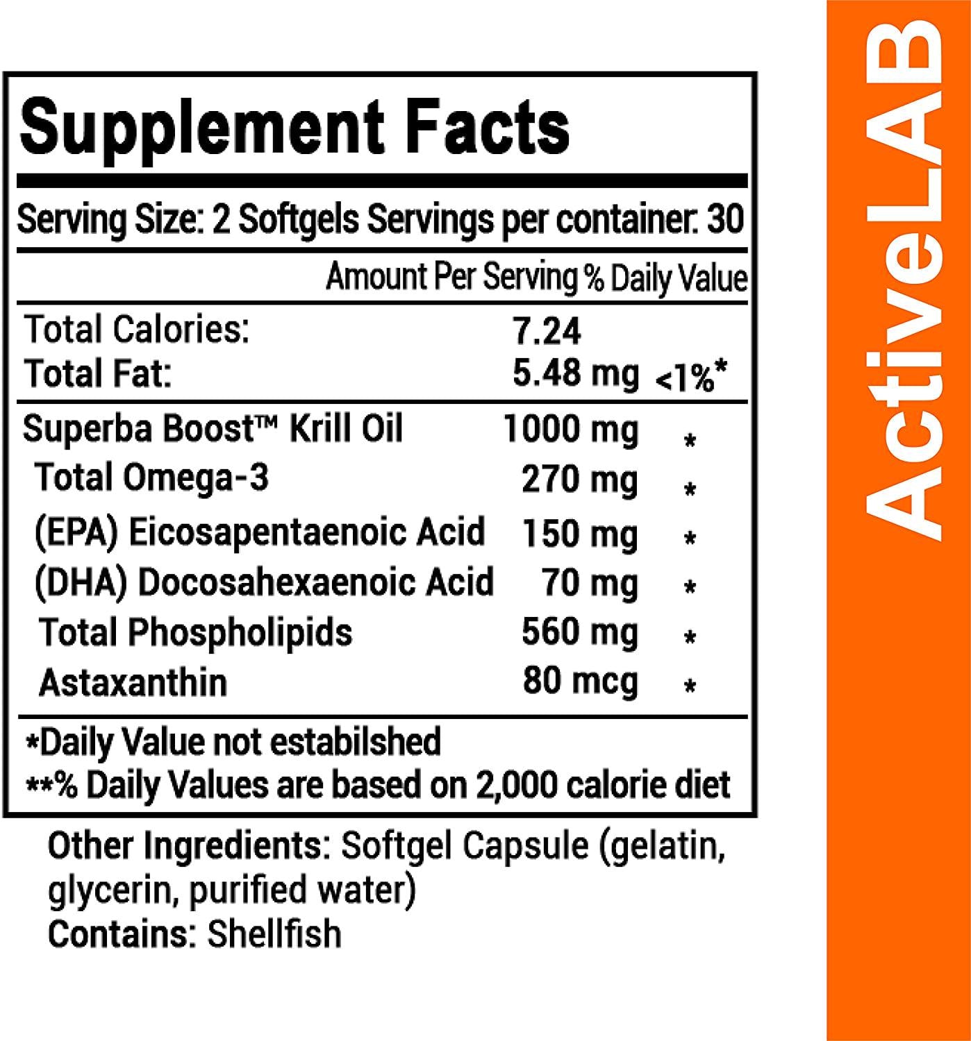 ActiveLab - Omega-3 EPA-DHA – Omega-3 from Krill Oil – Daily Supplement, 60 Count