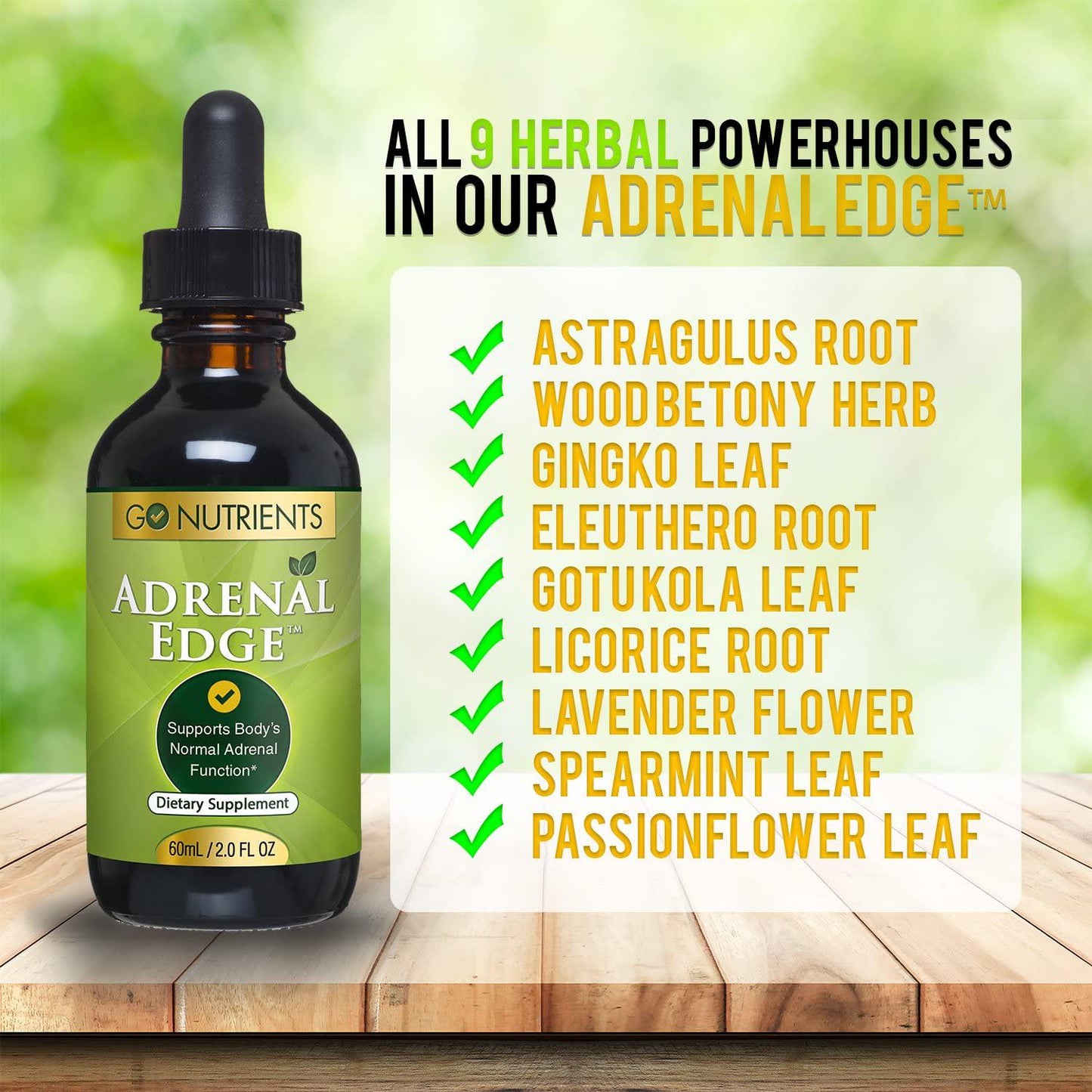 Adrenal Edge - Adrenal Fatigue Supplement and Cortisol Manager - Support Formula Contains Adaptogen Herbs to Help Manage Stress, Increase Energy, and Maintain Healthy Weight - 2 oz