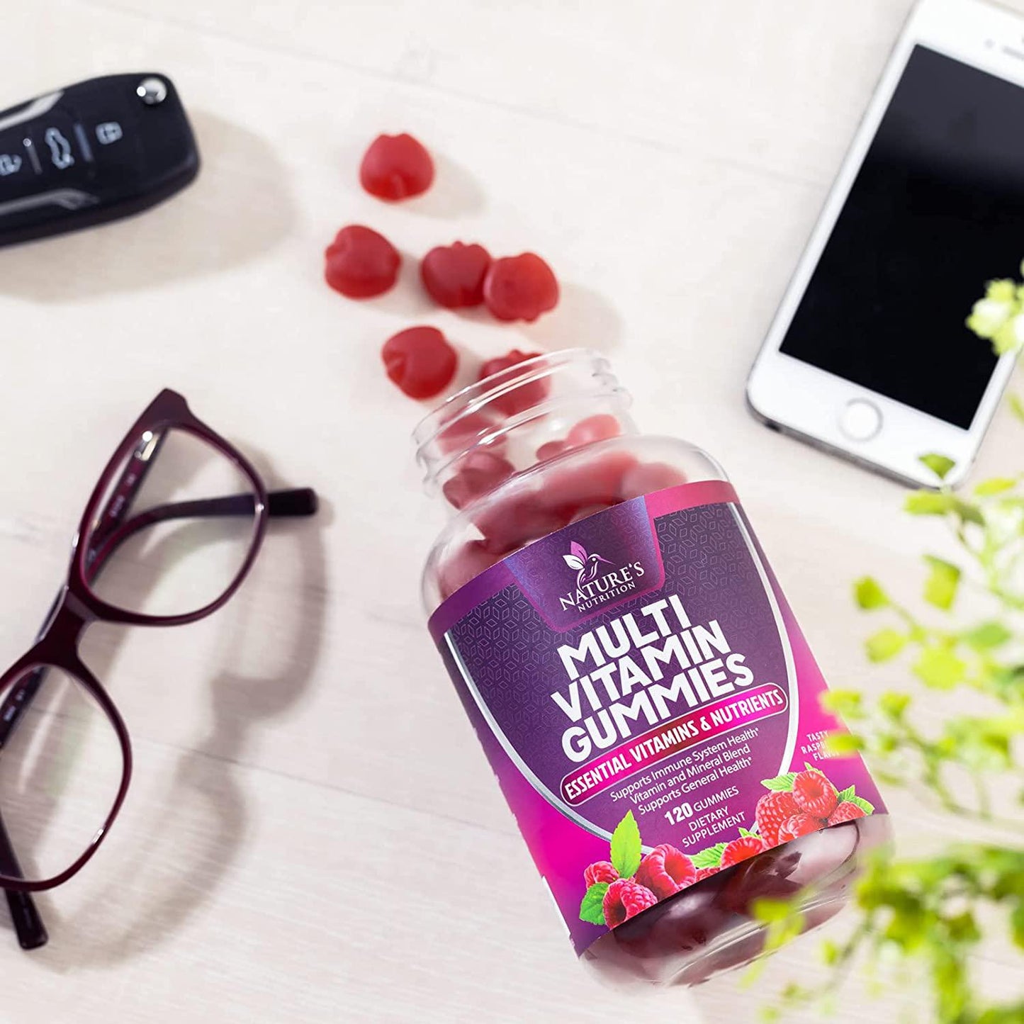 Adult Multivitamin Gummies with Vitamin C, D3 and Zinc for Immune Health Support - Natural Complete Daily Gummy Vitamin Supplement - Vegetarian Multi Vitamins for Men and Women - 120 Gummies