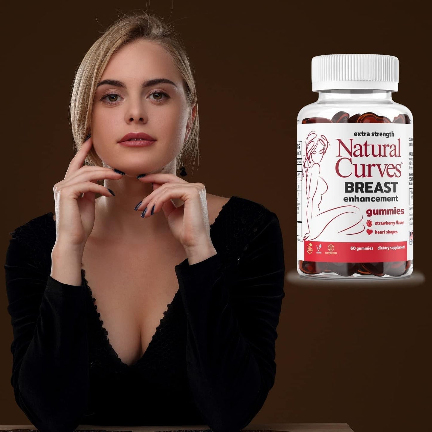 Advanced Breast Gummies, Natural Curves Breast Firming and Lifting