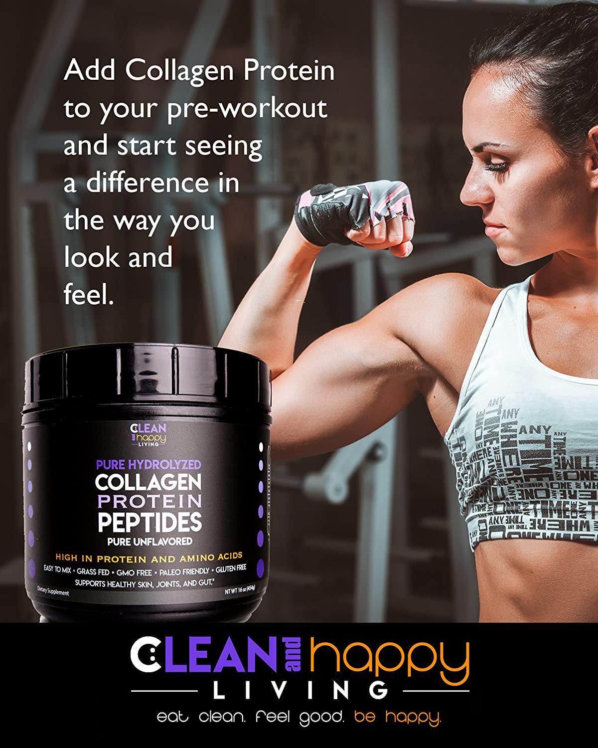 Agglomerated Pure Hydrolyzed Collagen Peptides High in Protein and Amino Acids Easy to Mix Grass-Fed Pasture Raised