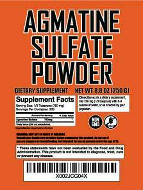Agmatine Sulfate Powder, Bulk Nitric Oxide Supplement, 250 Gram Value Sized Bag (333 Servings)