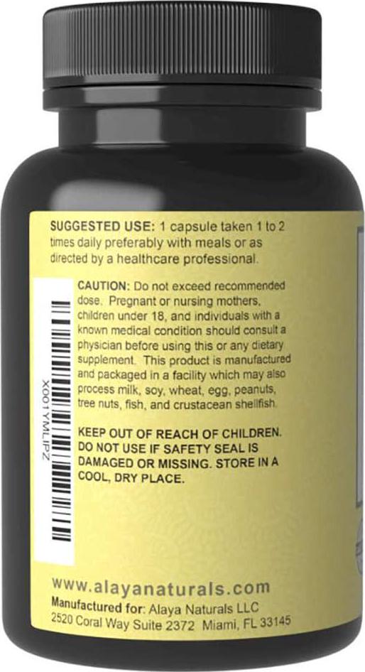 Alaya Naturals - Olive Leaf Extract Capsules, 20% Oleuropein (750mg) - Vegetarian Olive Leaf Capsules (60 Count)