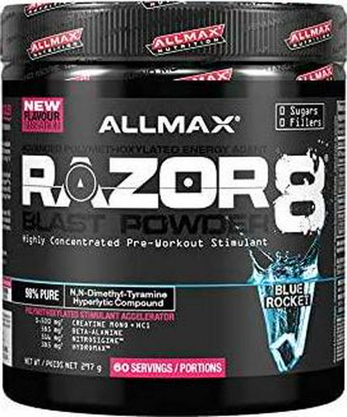 AllMax RAZOR 8 Blast Powder - Blue Rocket 60 serve - 297g