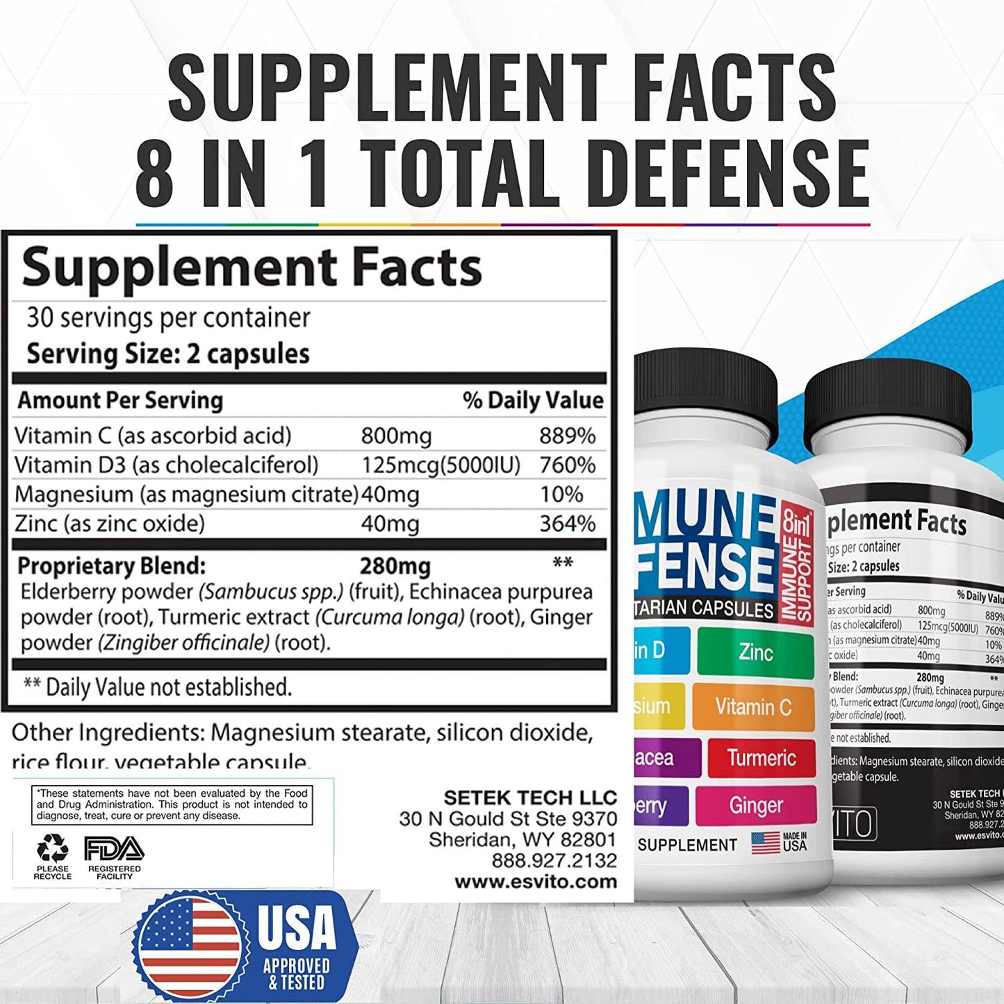 All-New Patent-Pending Immune Support Complex with Elderberry Vitamin C, Zinc Supplement, VIT D3 5000 iu, Magnesium, Ginger, Turmeric – Best Antioxidant Defence (120 Vegan Caps) Non-GMO, Gluten Free
