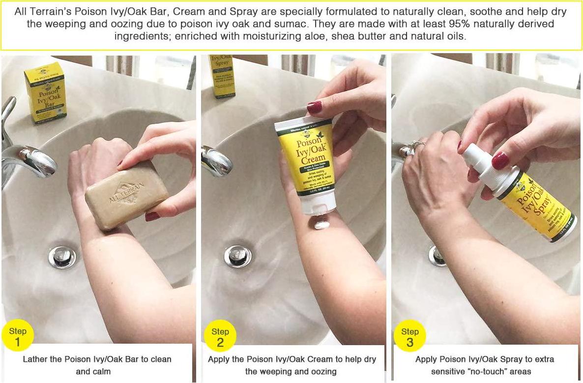 All Terrain Natural Poison Ivy Oak Relief, To Cleanse and Soothe Itchy and Irritated Skin
