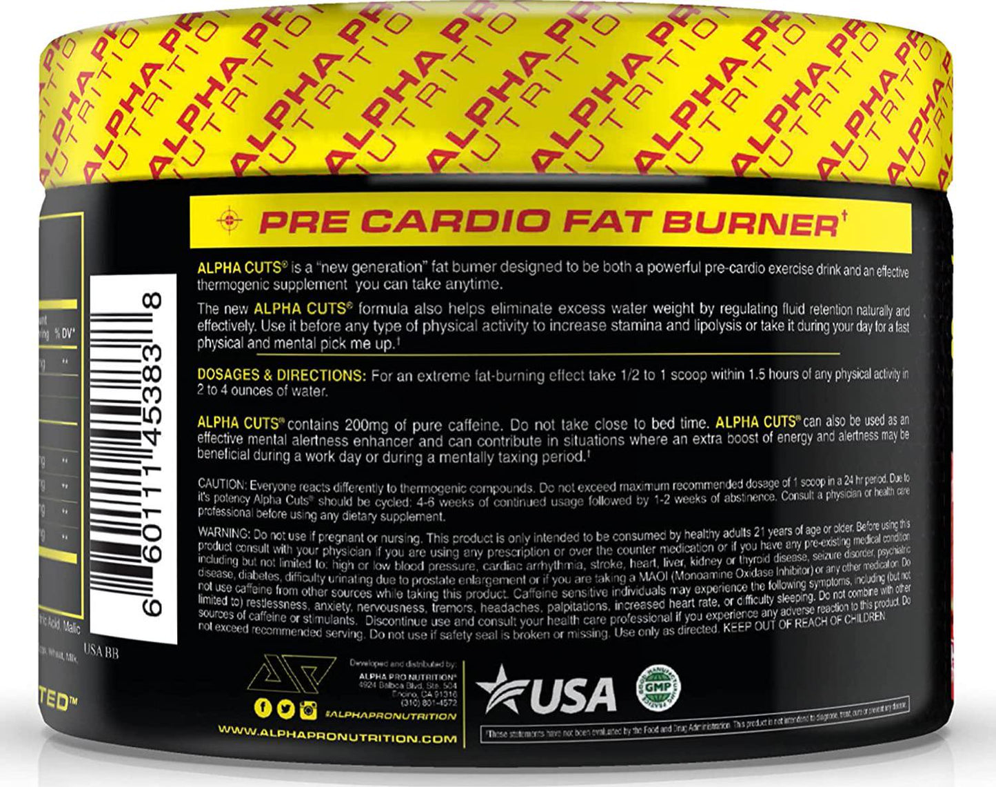 Alpha Cuts Fat Burner Thermogenic Men Women Pre Cardio Workout Weight Loss Drink CLA Watermelon Alpha Pro Nutrition
