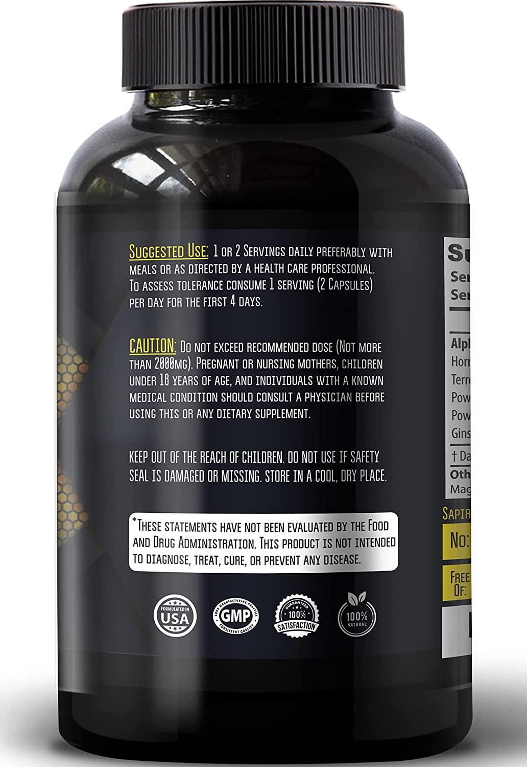 Alpha Enlargement Pills for Men 2 inch in 60 Days Muscle Builder for Men - Testosterone Booster for Men - Male Enhancing Supplement Size Test Booster, Energy, Strength, Stamina, Libido 60 Veg Cap