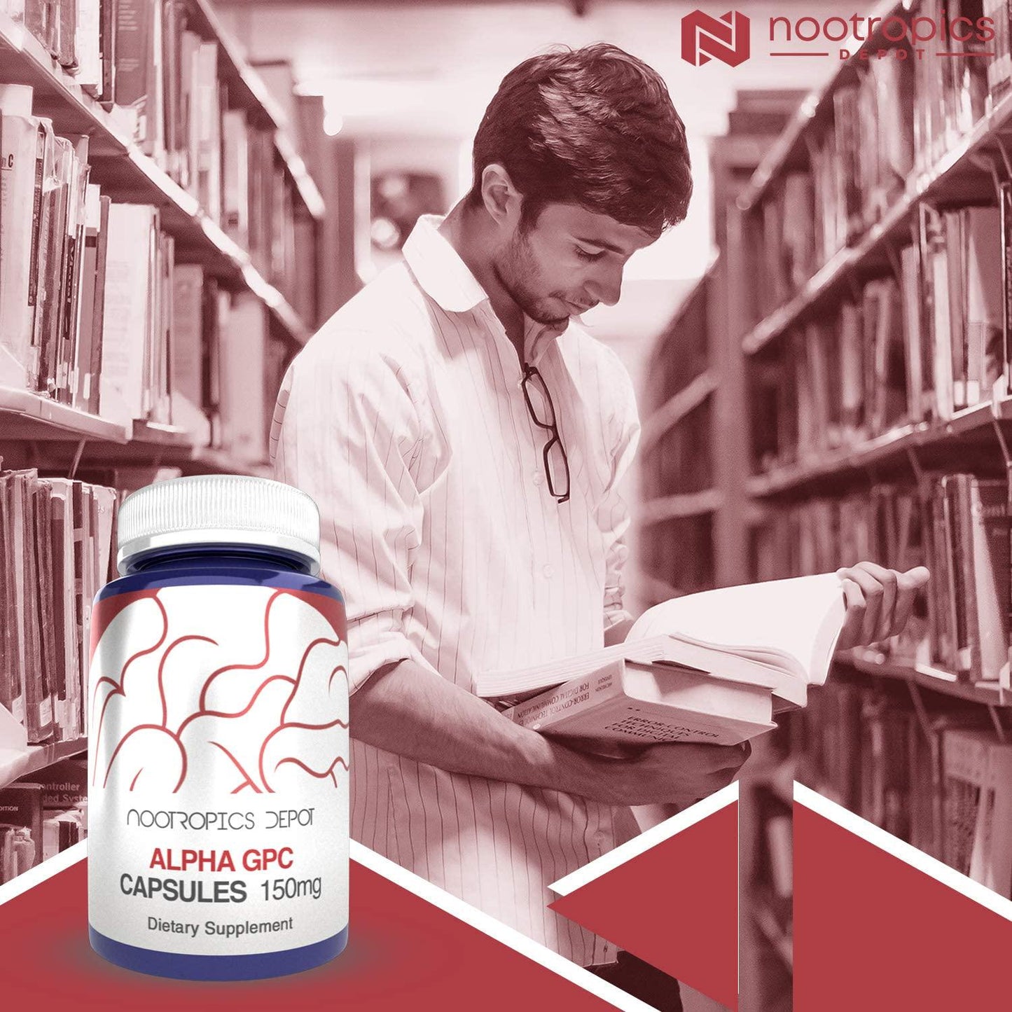 Alpha GPC Capsules | 150mg | 60 Count | Choline Supplement | Brain Health Supplement | Supports Healthy Brain Function | Enhance Cognition, Memory + Focus