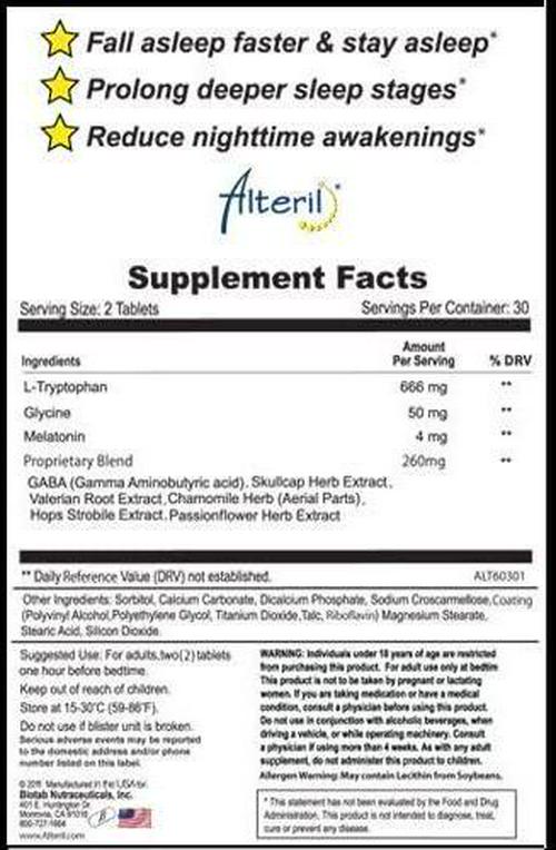 Alteril Sleep Aid - 60 Count