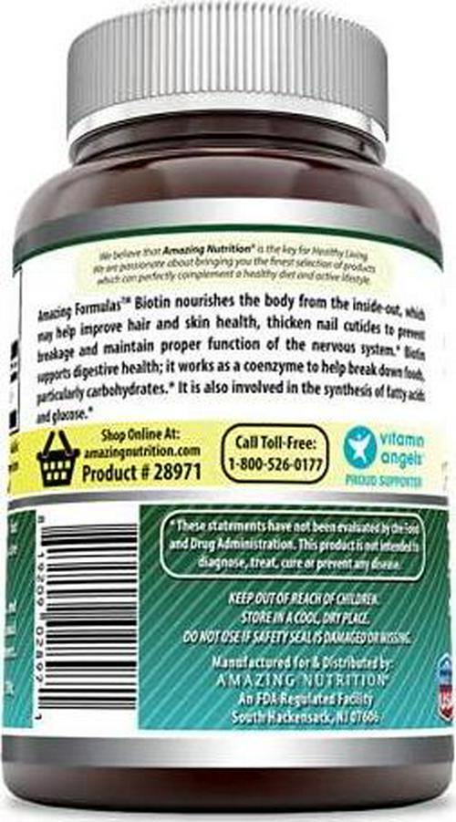 Amazing Formulas Biotin Fast Dissolving Tablets - 10000 MCG Tablets - Supports Healthy Hair, Skin and Nails - Promotes Cell Rejuvenation - Supports Healthy Metabolism (240 Count, Citrus Flavor)