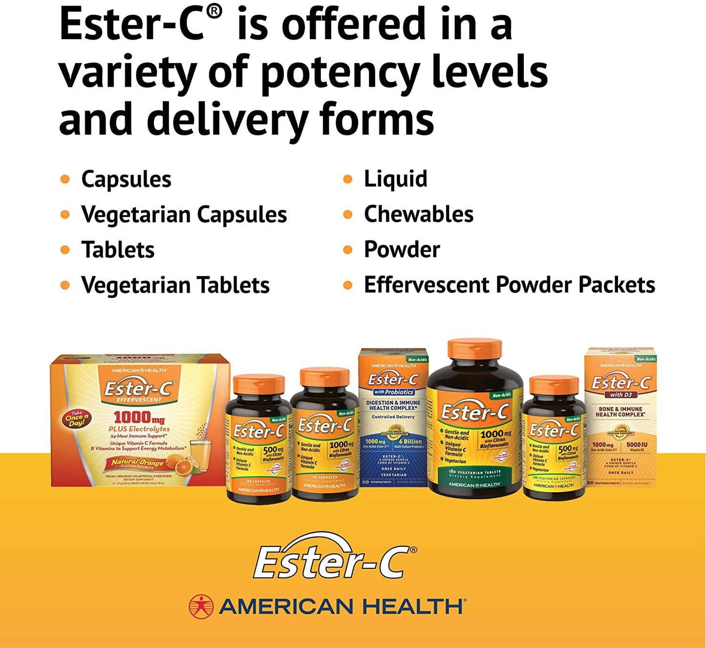 American Health Ester-C 500 mg with Citrus Bioflavonoids, 450 Count Tablets