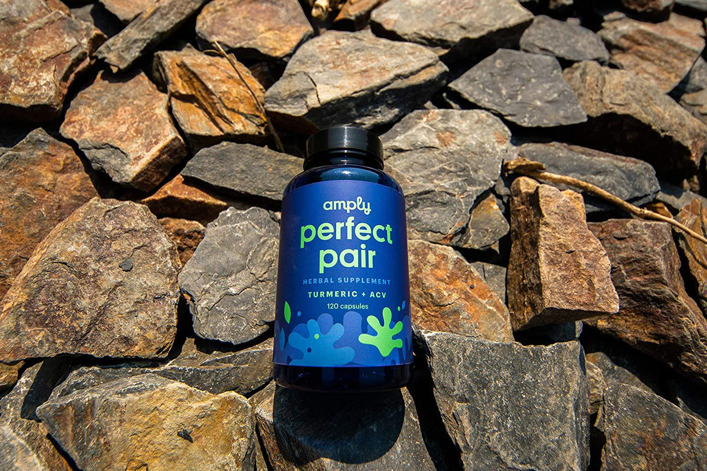 Amply Blends | Perfect Pair | Herbal Supplement | Tumeric + Apple Cider Vinegar Capsules | 120-Count