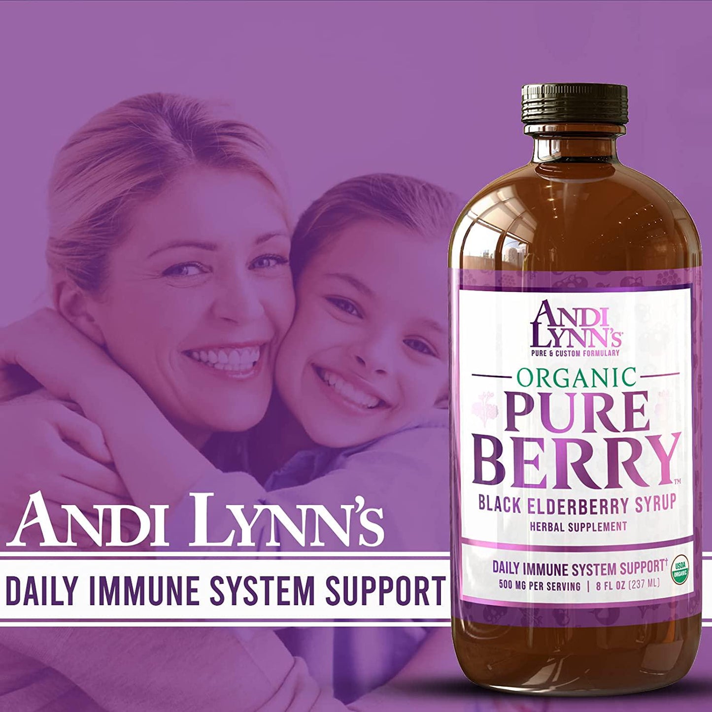 Andi Lynn's 500mg Pure Elderberry Syrup, 8 FZ