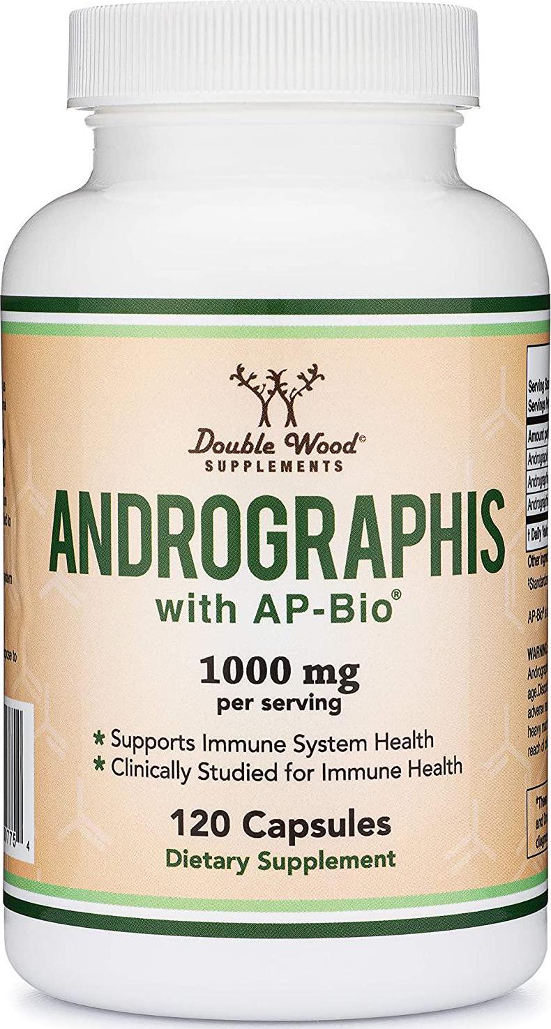Andrographis - 1,000mg Serving Size (120 Capsules) with AP-Bio (Patented Andrographis Paniculata Extract) - Clinically Studied to Boost Immune System by Double Wood Supplements