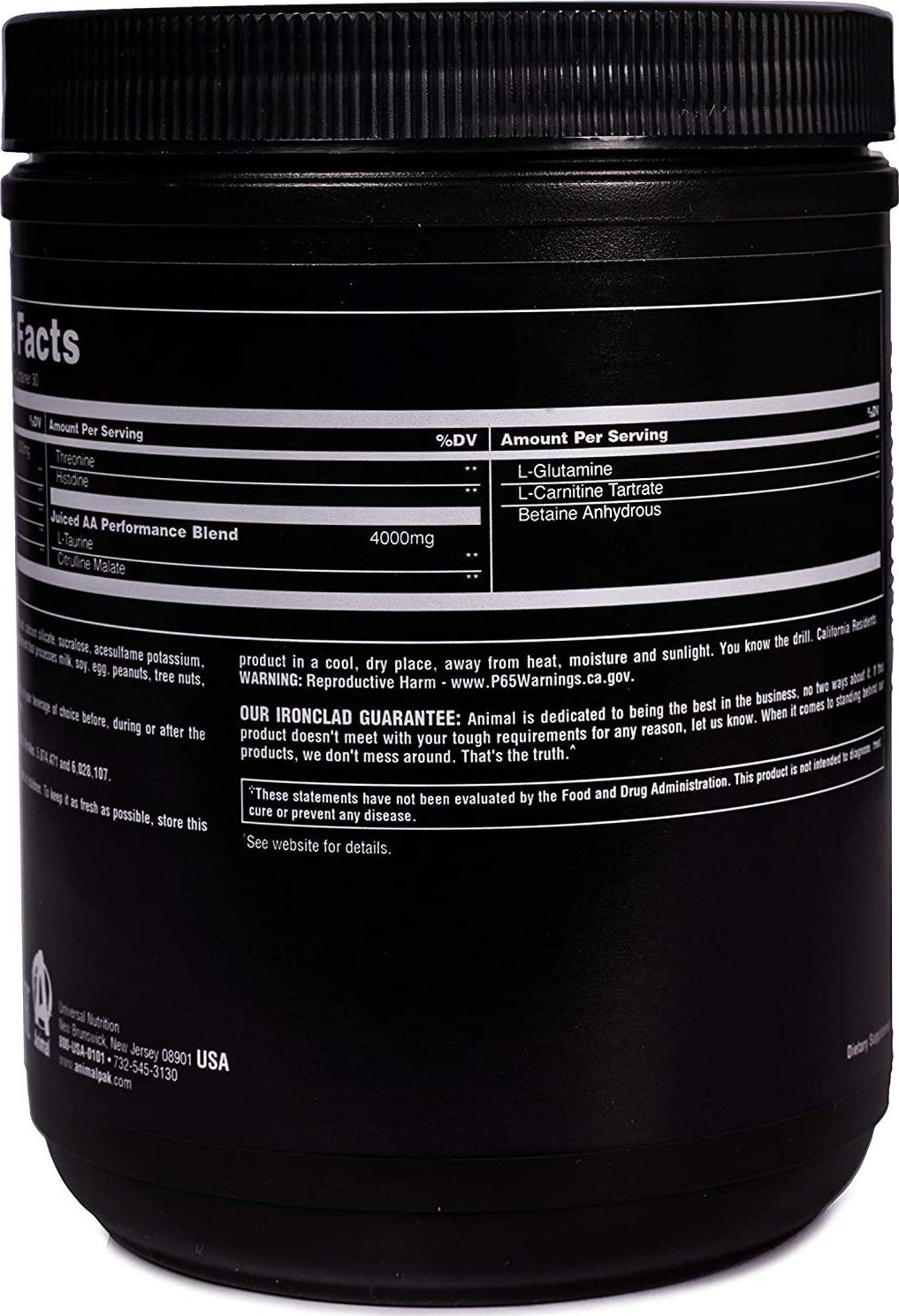 Animal Juiced Aminos - 6g Bcaa/eaa Matrix Plus 4g Amino Acid Blend for Recovery and Improved Performance, Peach Mango, 30 Count