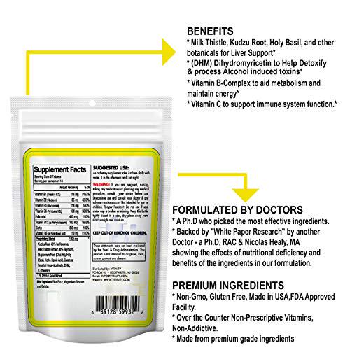 Anti Alcohol Drink,Detox,Mood Support 3 Step Multi Vitamin Program, Liver Health,Lower Alcohol Intake Formula-Kudzu,Milk Thistle,Holy Basil,DHM, Detoxify,Reduction,Nutrient Replenisher(3 Step Program)