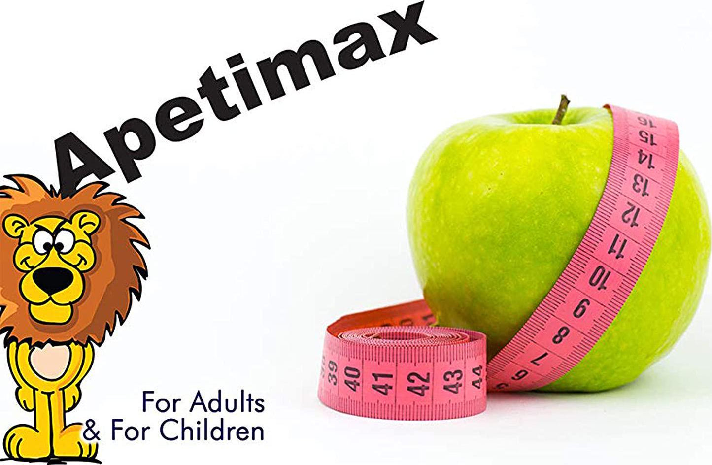 Apetimax Vitamins Lysine Royal Jelly Promotes Appetite Syrup for Adults and Kids (8oz)