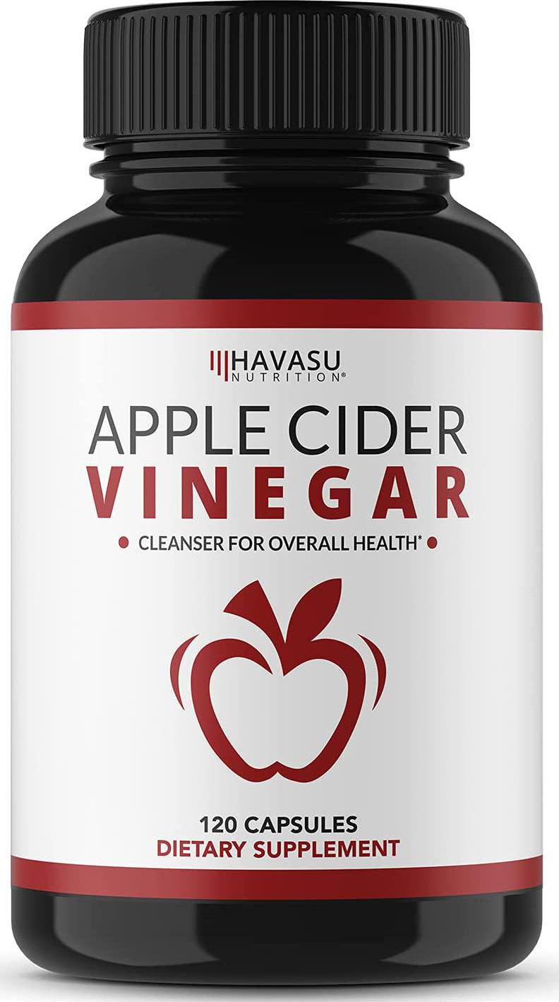 Apple Cider Vinegar Capsules with 500mg Apple Cider Vinegar and 20mg Cayenne Pepper per Serving for Bloating Relief