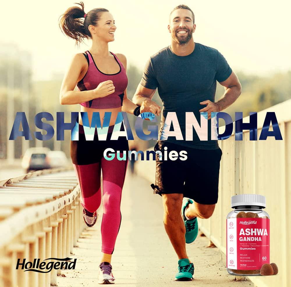 Ashwagandha Gummies by HOLLEGEND 2000mg Organic Ashwagandha Root Powder with Maca for Women Men, Relax, Reenergize, Restore, ASHWA Vitamin Gummy Supplements for Stress Relief, Calm Mood , 120 Gummies