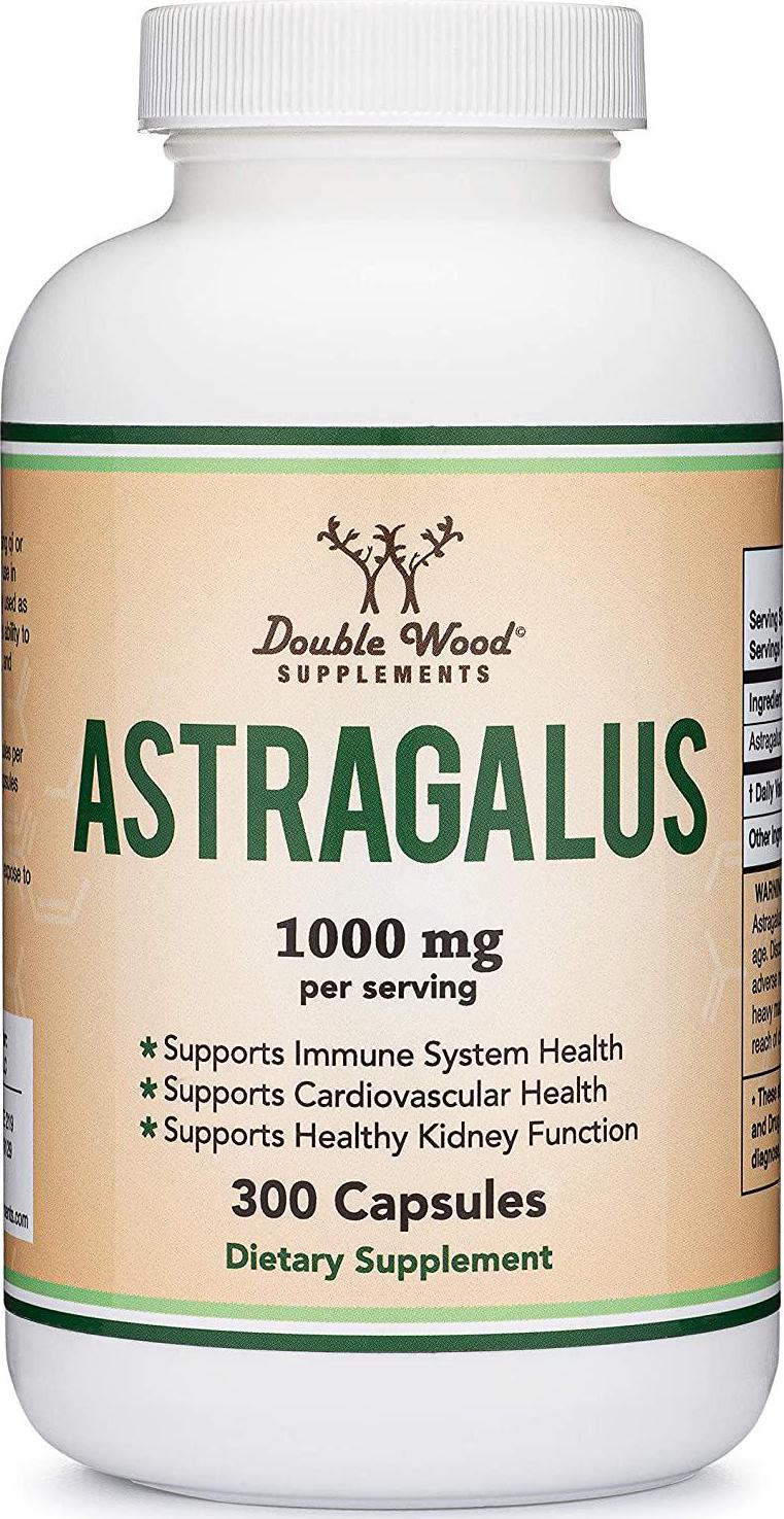 Astragalus Root Capsules - 1,000mg Per Serving (300 Capsules) High in Polysaccharides, Made in The USA for Aging, Cardiovascular, and Immune Support by Double Wood Supplements