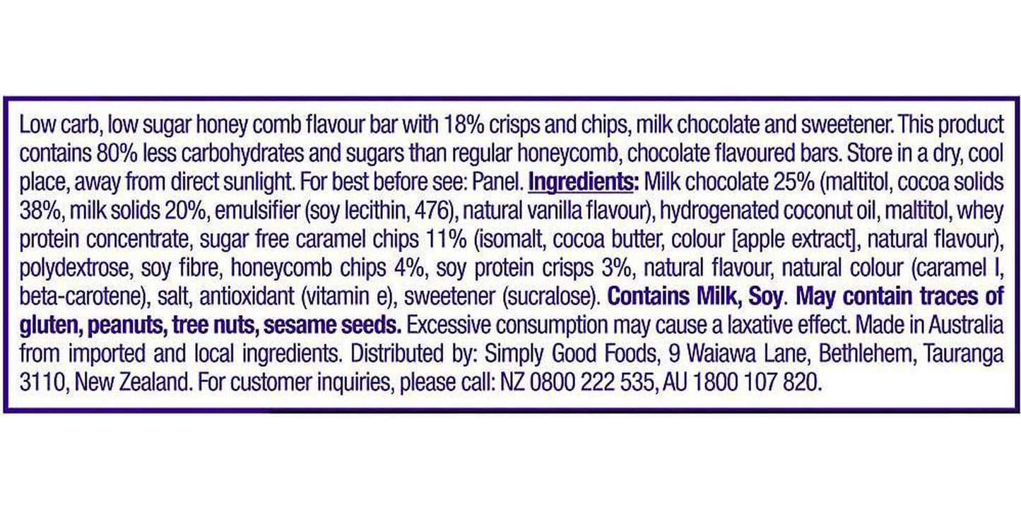 Atkins Honeycomb Crisp Endulge 15 Bars, Pack of 15, Honeycomb Crisp 450 grams, 15 Count (Pack of 1)