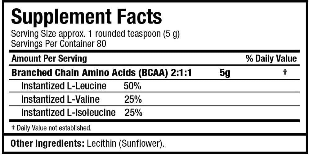 BCAA, Instantized 2:1:1 Ratio, Unflavored Powder, 400 g, ALLMAX Nutrition