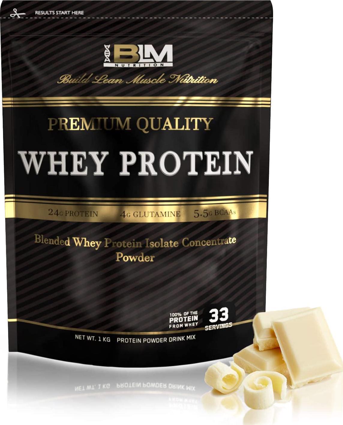 BLM Nutrition Whey Protein Isolate Concentrate, White Chocolate, White Chocolate 4 kilograms