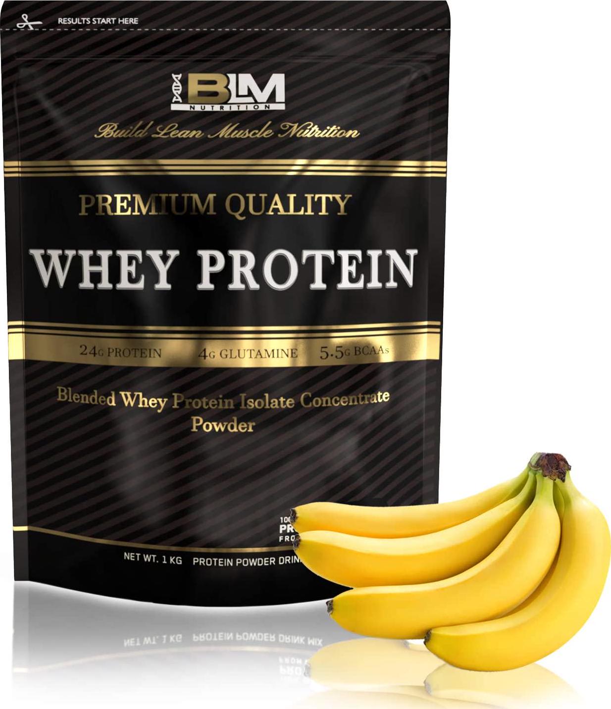 BLM Nutrition Whey Protein Isolate Concentrate, Banana, Banana 4 kilograms
