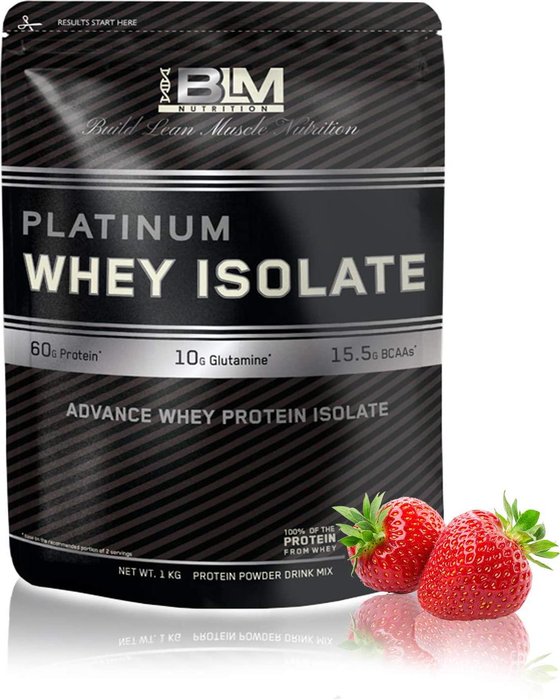 BLM Nutrition Whey Protein Isolate, Strawberry, Strawberry 2 kilograms