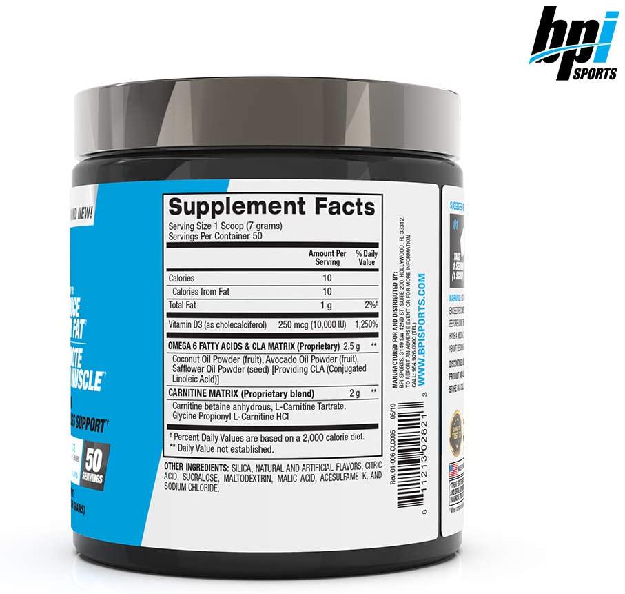 BPI Health CLA + Carnitine, 50 Servings, Rainbow Ice, 0.32 Kilograms